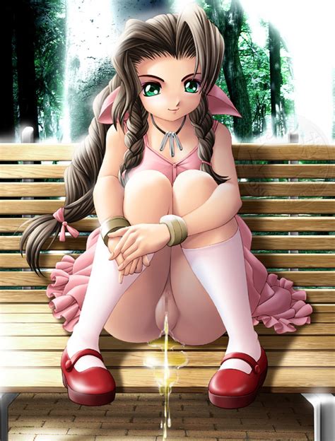 Rule 34 1girls Aerith Gainsborough Bench Boots Brown Hair Censored