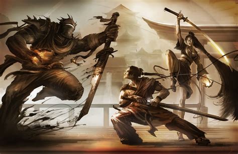 Samurai Vs Demon Ninja By Samburley On Deviantart Samurai Ninja Oni