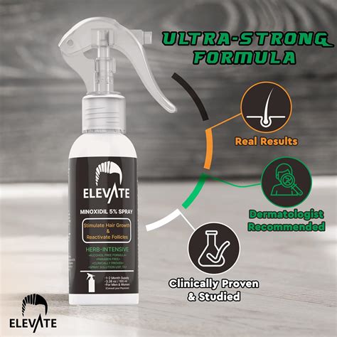 Elevate Spray Para El Crecimiento Del Cabello De Minoxidil Al