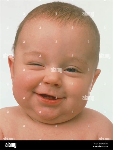 Baby Portrait Of A Smiling Six Month Old Baby Boy Stock Photo Alamy
