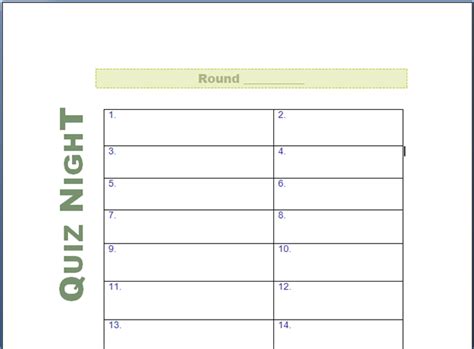 Yes, we learn a night or some days before we join the game. Trivia night score sheet template