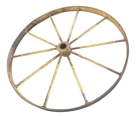 Small Yellow Metal Wagon Wheel Chairish