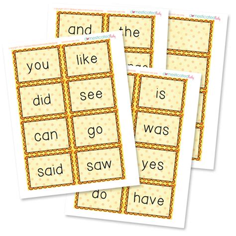 6 Best Images Of Picture Word Cards Free Printable Kindergarten Sight