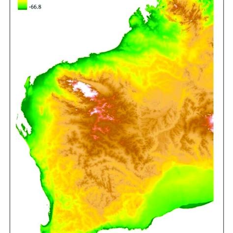 Elevation Map Of Western Australia Download Scientific Diagram