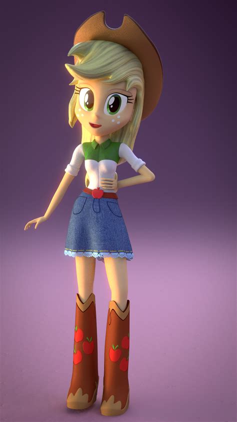 Blender Cycles Applejack From Equestria Girls 2 By Firelightstudios
