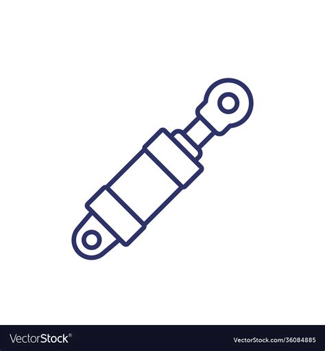 Hydraulic Cylinder Icon On White Line Royalty Free Vector