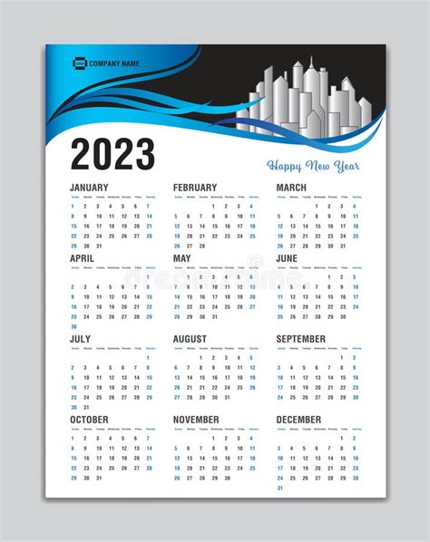 Calendar 2023 Template Wall Calendar 2023 Vector Desk Calendar 2023