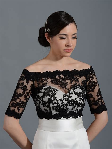 Lace Jacket Wedding Wedding Dress Topper Bridal Jacket Black Wedding