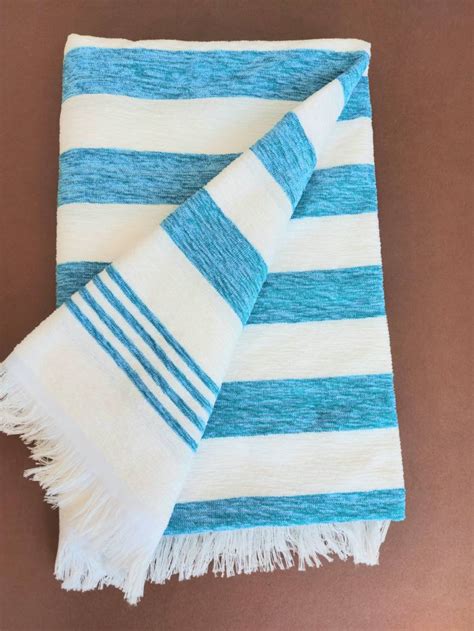 Blue Striped Beach Towel Extra Large 100cm X 160cm Super Etsy