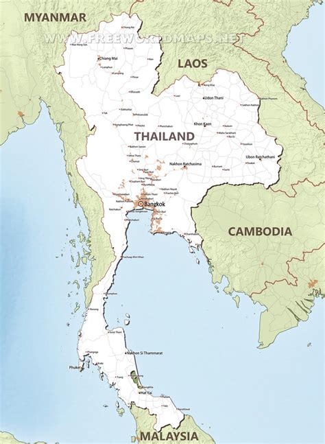 Road Map Of Thailand