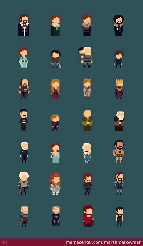 In game of thrones we have the full cast of characters in each family. Pixel Art Game Of Thrones - Gallery of Arts and Crafts