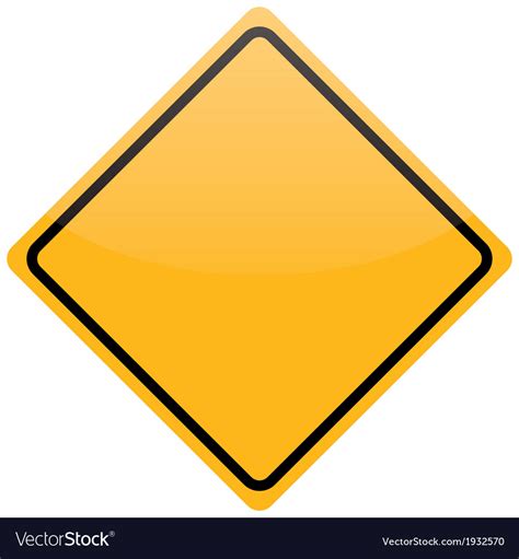 Blank Yellow Warning Sign Isolated Royalty Free Vector Image