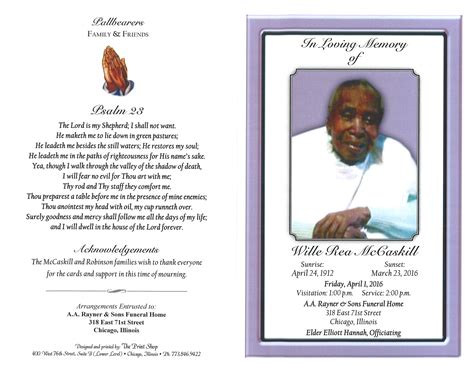 Wille Rea McCaskill | AA Rayner and Sons Funeral Homes