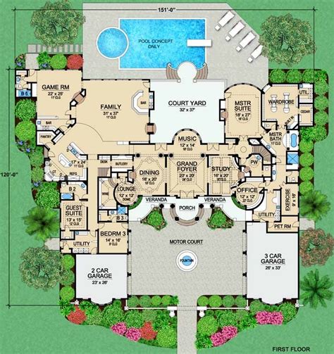 Luxury Modern Mansion Floor Plans