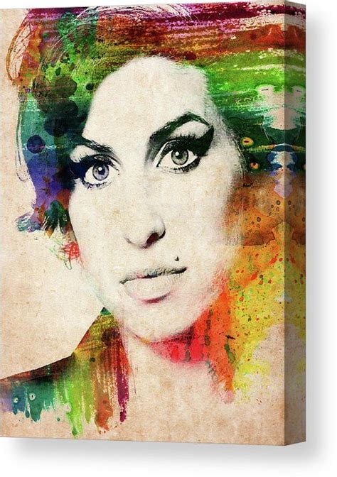 Amy Winehouse Colorful Portrait Canvas Print Canvas Art By Mihaela