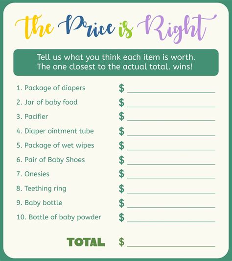 The Price Is Right Game Template Free Printable Templates