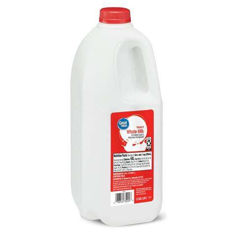Great Value 35 Milk Fat Whole Milk 64 Fl Oz