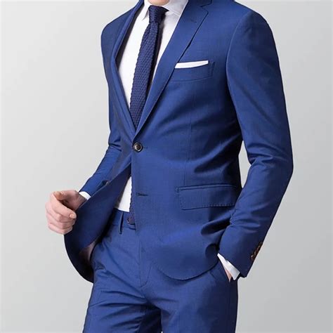 Smart Casual Dark Blue Dark Navy Business Suit Groom Wedding Mens Suit