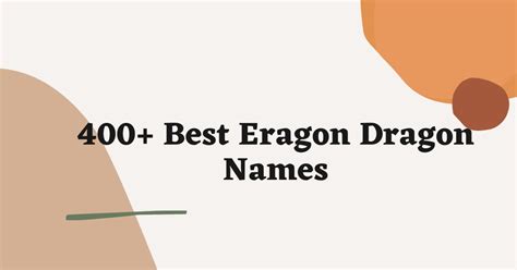 400 Beautiful Eragon Dragon Names