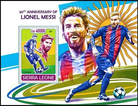 souvenir sheet 30th anniversary of the birth of lionel messi sierra
