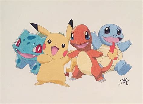 Pokémon Friends This Is A Drawing Of The Characters Bulbasaur Pikachu