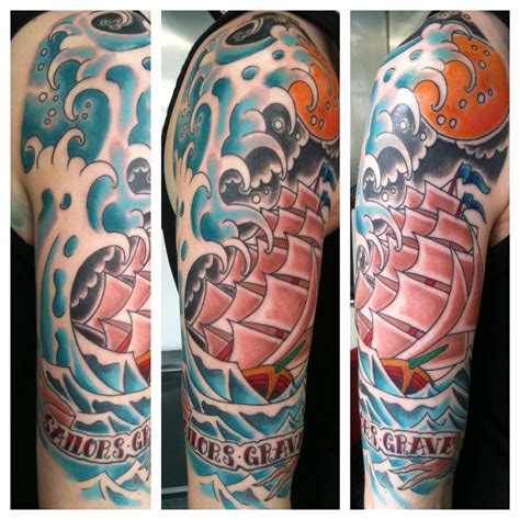 irish-street-tattoo-old-school-ship-sailor-jerry-style-irish-st-tattoo