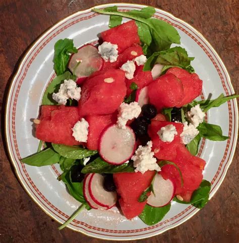 Watermelon Blueberry And Radish Salad With Laura Chenels Goat Cheese