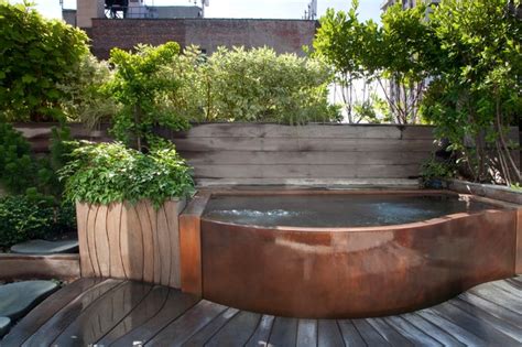 Copper Rooftop Hot Tub Craftsman Landscape New York By Diamond Spas