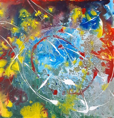 Buy Dispersion Of Colors Acrylic Pour Painting Handmade Painting By