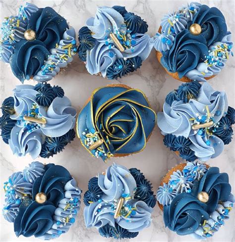 Cupcake Ideas Almost Too Cute To Eat Royal Blue Buttercream Garden