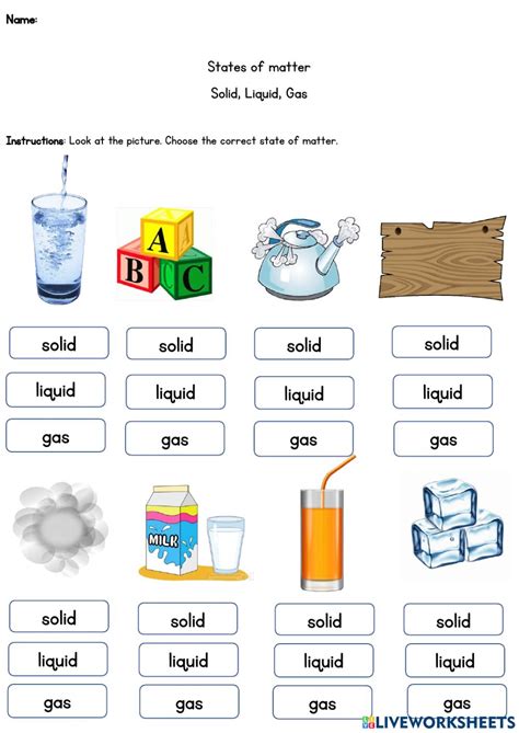 States Of Matter Online Activity For 2 You Can Do The Exercises Online