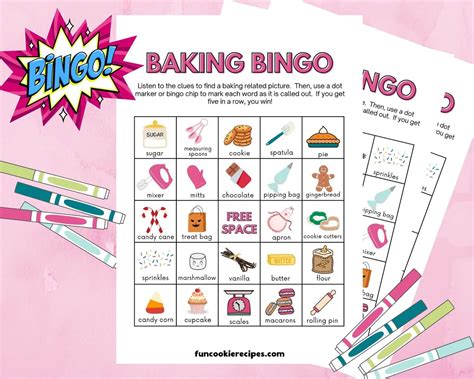 Free Printable Baking Bingo Cards Fun Cookie Recipes