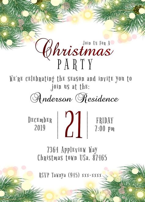 Instant Download Christmas Party Invitations Editable Etsy