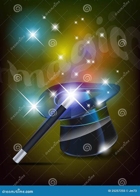 Glossy Magic Hat And Wand Stock Vector Illustration Of Circus 25257255