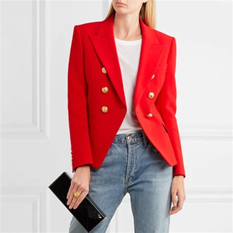 S Xl Red Spring Autumn Short Casual Blazer Feminino Women Office