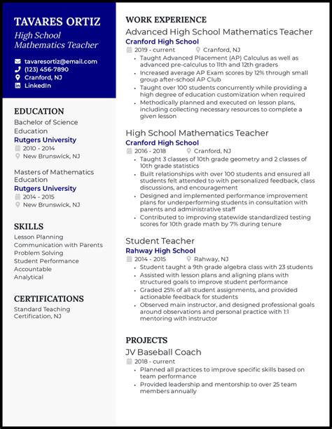7 Teacher Resume Examples That Worked In 2022 Riset