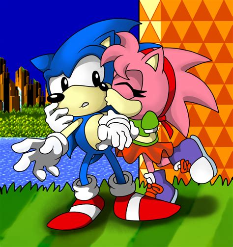 Sonic And Amy B Day Kisses By Leatherruffian On Deviantart Sonic