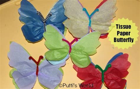 Tissue Paper Butterfly ~ Puttis World Kids Activities