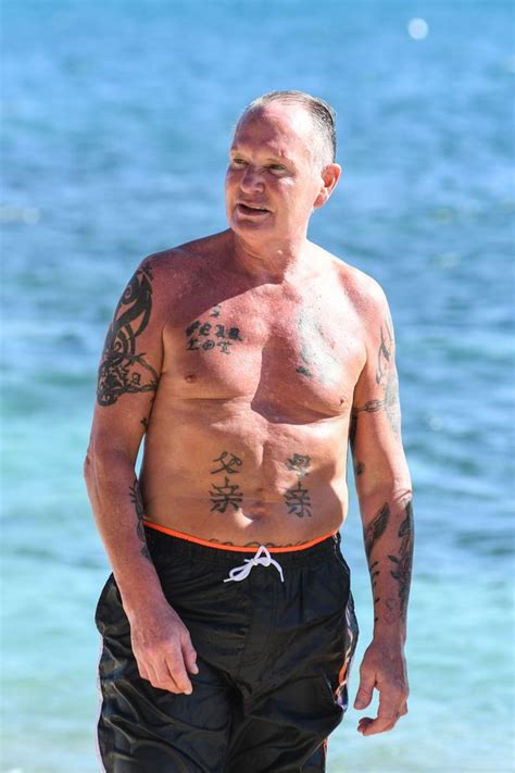 Shirtless Paul Gascoigne Arrives On Celebrity Island After Dropping