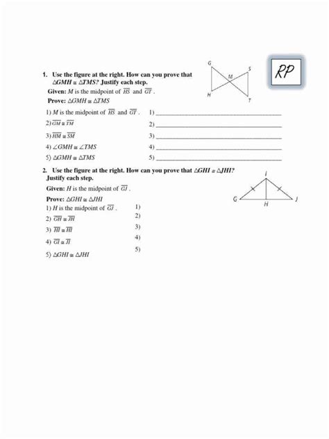 Triangle Proofs Worksheet With Answers