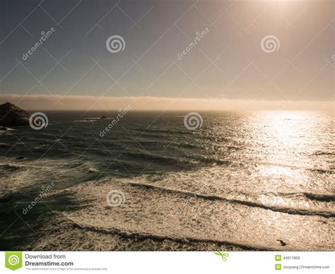 Sunset On Pacific Ocean In Highway 1 Big Sur Ca Stock Photo Image