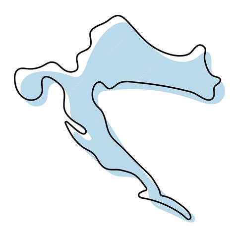 Mapa De Contorno Simple Estilizado Del Icono De Croacia Mapa De