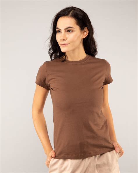 Buy Brown Plain Half Sleeve T-Shirt For Women Online India @ Bewakoof.com