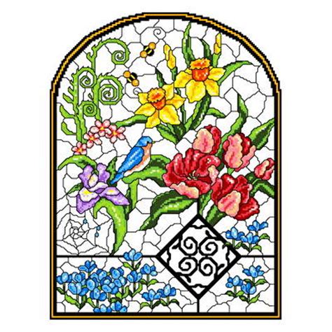 Maybe you would like to learn more about one of these? Stain Glass Spring Cross Stitch Pattern flowers