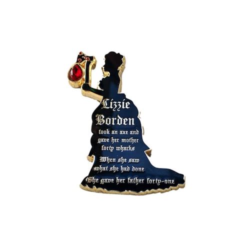 Lizzie Borden Nursery Rhyme Crystal And Enamel Pin Etsy