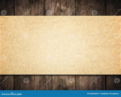 Old Paper Background On Wood Wall Brown Papers Wooden Texture Stock