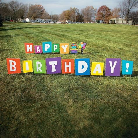 If a birthday sign rental isn't enough to make your party a standout in your eyes, consider pairing it with any of the other yard sign accessories we offer. Happy Birthday Yard Sign | Oriental Trading | Happy ...