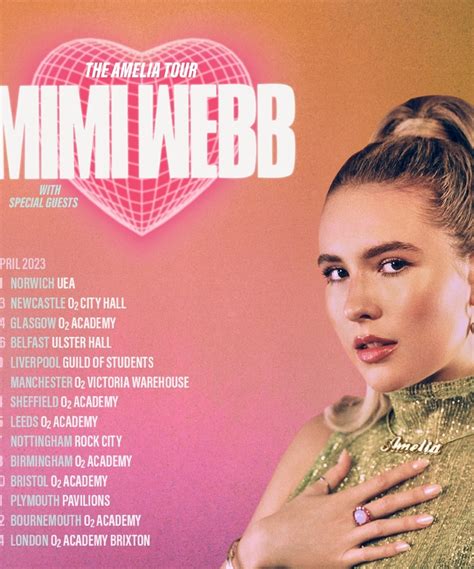 Mimi Webb The Amelia Tour 2023 08 April 2023 The Olympia Theatre Event Gig Details