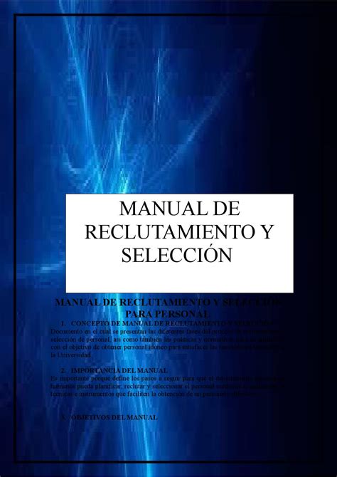 Manual De Reclutamiento Y Selección Para Personal Econòmico 2 By