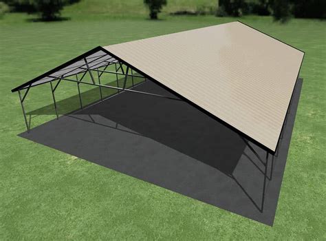 The 3045 Vertical Style Metal Carport Comes Standard With A 6 Tall Side